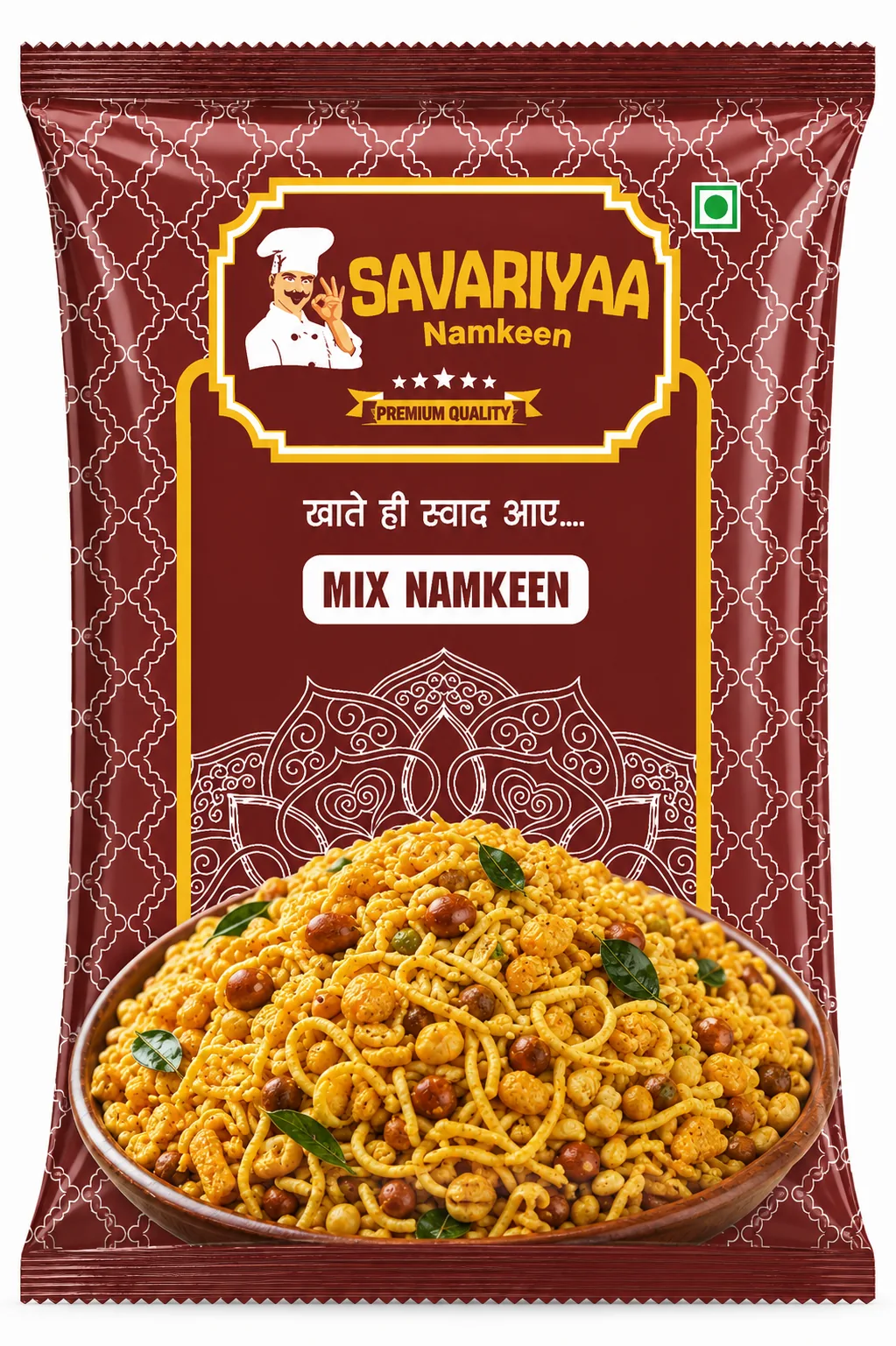 Printed snack pouch with fresh ingredients